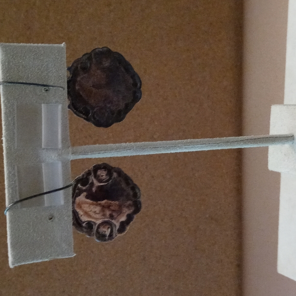 Vintage sterling silver light weight luggage tag earrings - Picture 3 of 3